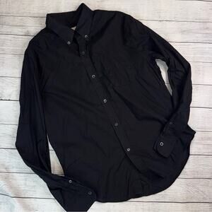 Band of Outsiders Women's Black Button Down Shirt Size 4 = Size XL